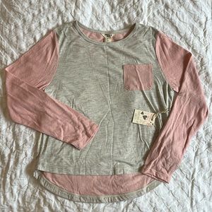 Forever 21 Girls Pink and Gray Long Sleeve Shirt Size 11/12